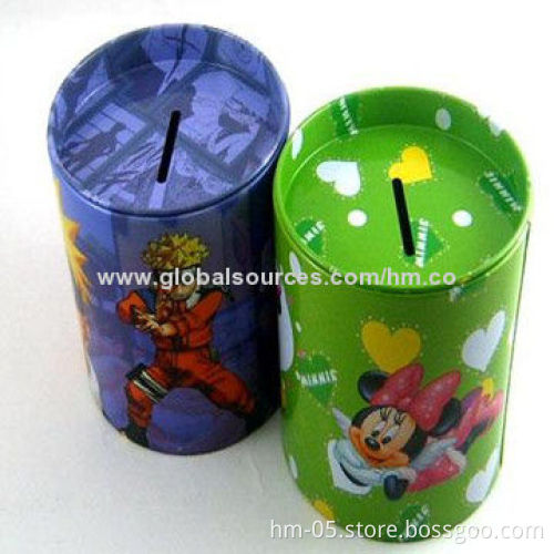 Container box with coin hole on the lid, can be used for cash box or promotional item choice